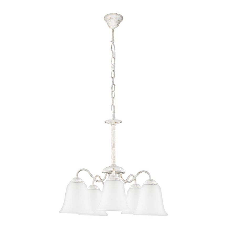 Rabalux 7261 - Lysekrone FABIOLA E27/40W/230V hvid