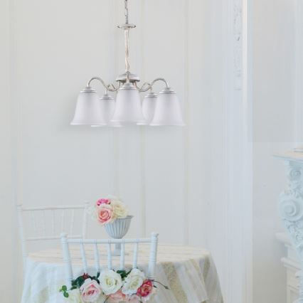 Rabalux 7261 - Lysekrone FABIOLA E27/40W/230V hvid