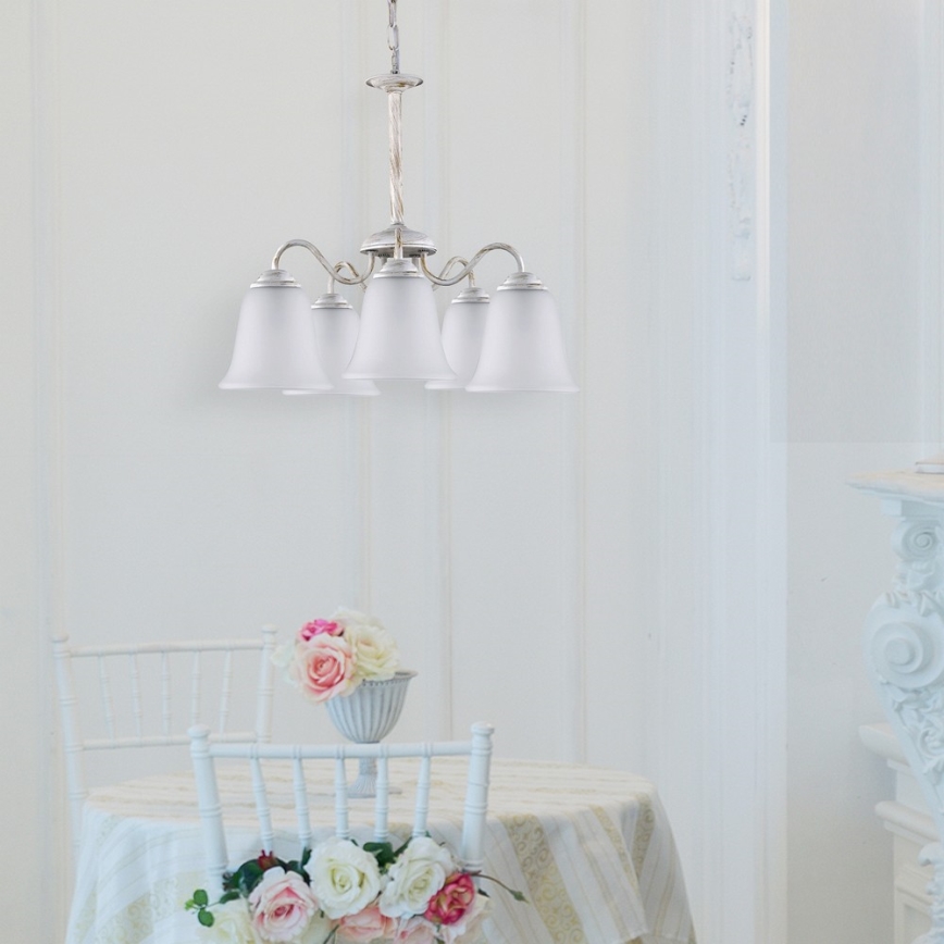 Rabalux 7261 - Lysekrone FABIOLA E27/40W/230V hvid