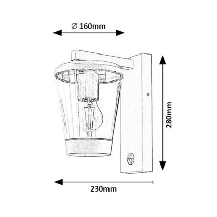 Rabalux - Udendørs væglampe med sensor 1xE27/40W/230V IP44