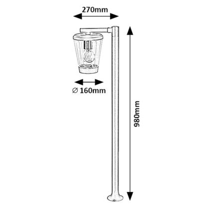 Rabalux - Udendørslampe 1xE27/40W/230V IP44