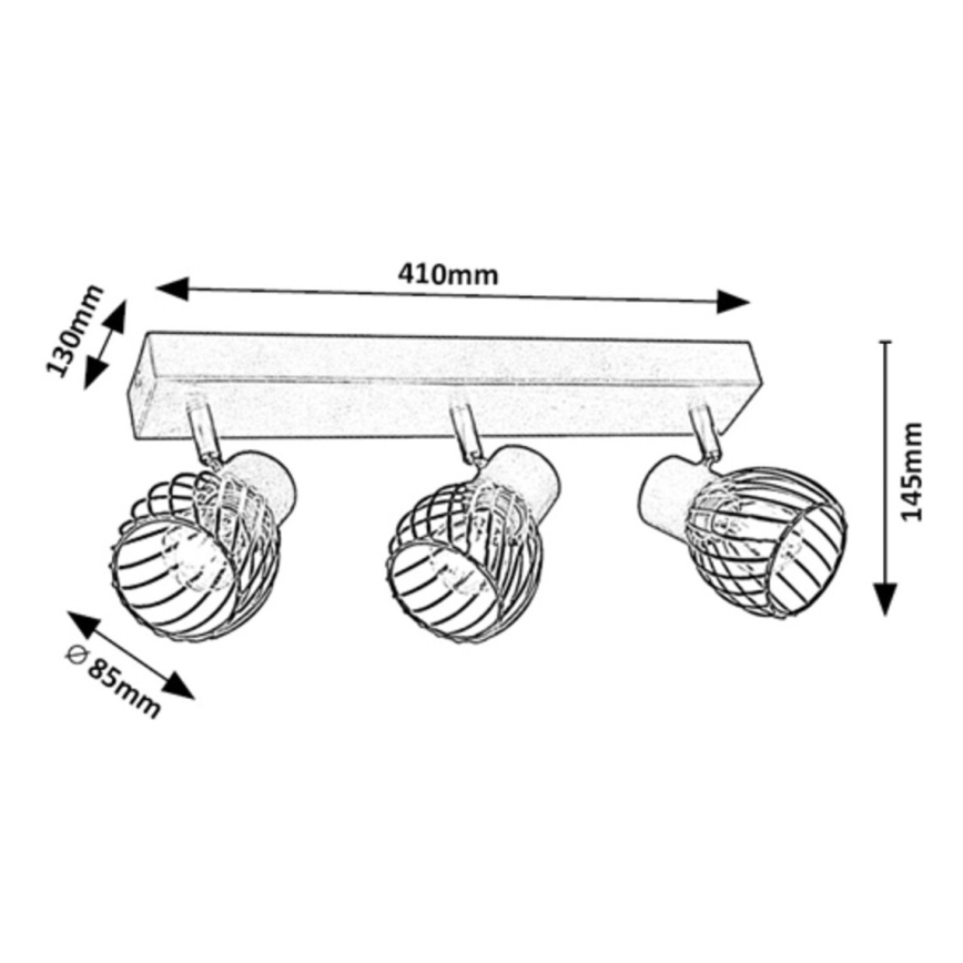 Rabalux - Spotlampe 3xE14/10W/230V