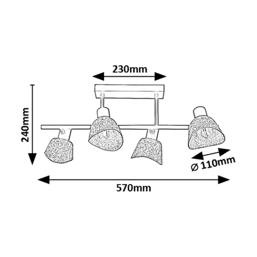 Rabalux - Loftlampe 4xE14/10W/230V