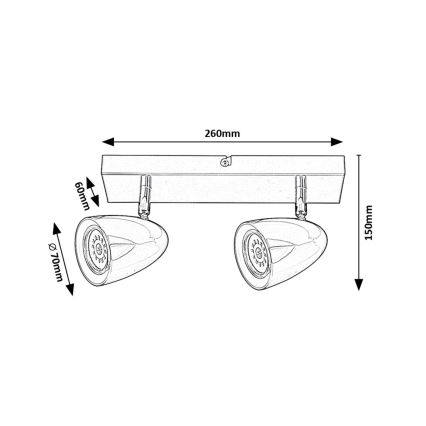 Rabalux - Spotlampe 2xGU10/5W/230V sort