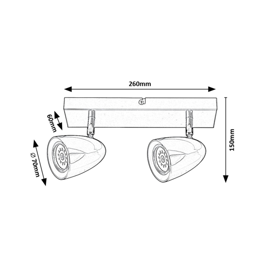 Rabalux - Spotlampe 2xGU10/5W/230V sort