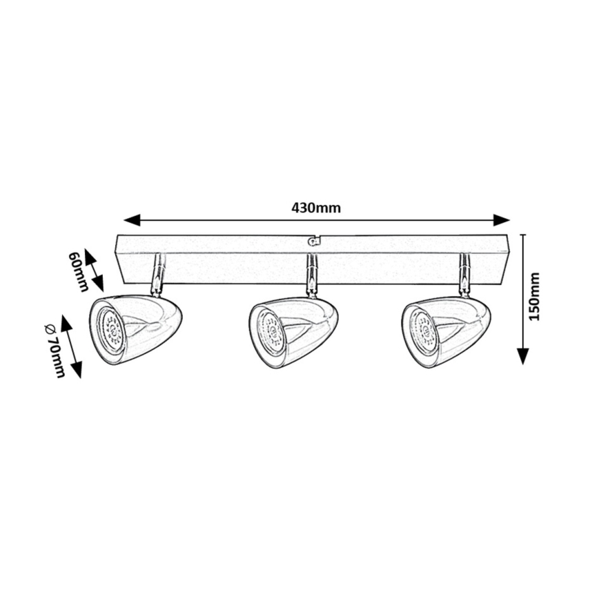 Rabalux - Spotlampe 3xGU10/5W/230V hvid