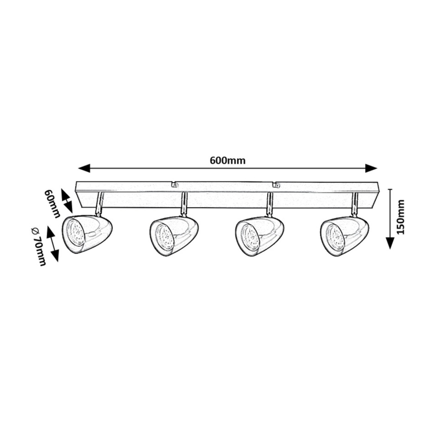 Rabalux - Spotlampe 4xGU10/5W/230V sort