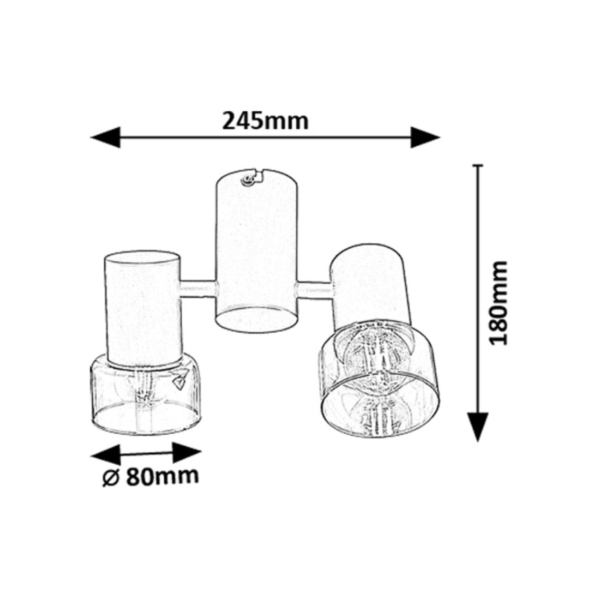 Rabalux - Spotlampe 2xE14/15W/230V