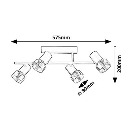 Rabalux - Loftlampe 4xE14/15W/230V