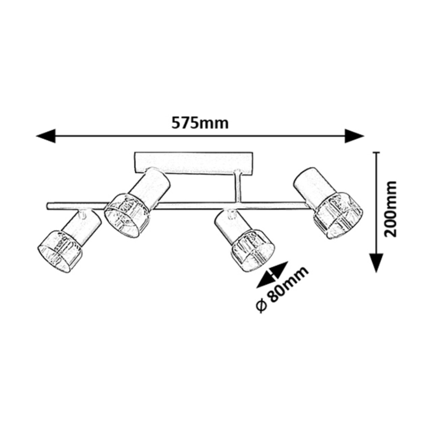 Rabalux - Loftlampe 4xE14/15W/230V