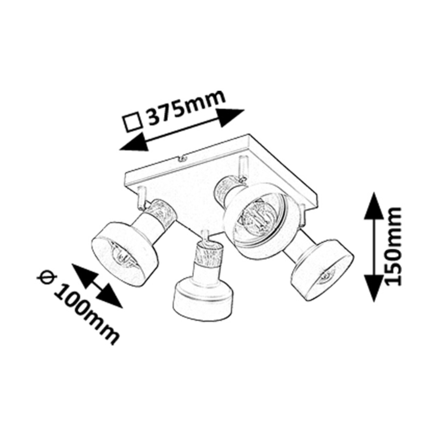 Rabalux - Spotlampe 4xE14/15W/230V