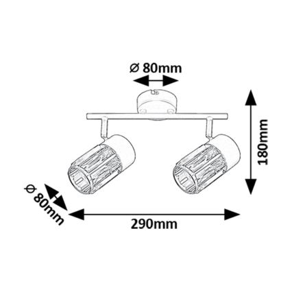 Rabalux - Spotlampe 2xE14/15W/230V