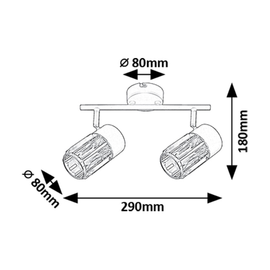 Rabalux - Spotlampe 2xE14/15W/230V