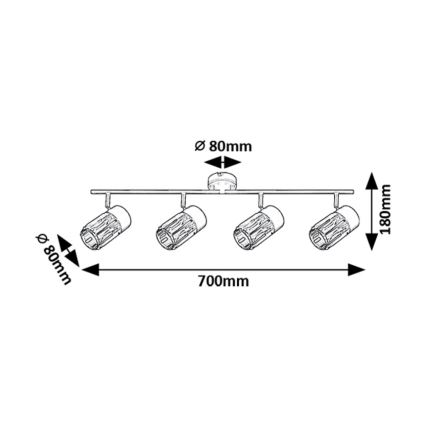 Rabalux - Spotlampe 4xE14/15W/230V