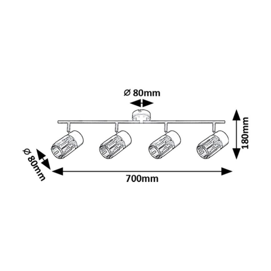 Rabalux - Spotlampe 4xE14/15W/230V