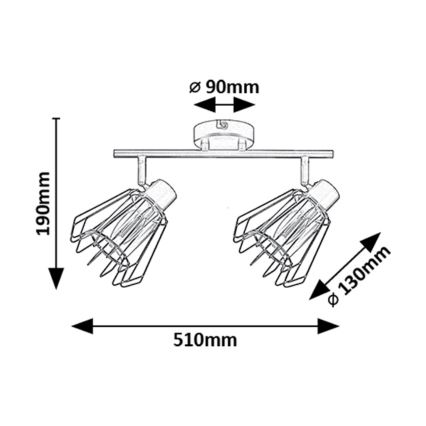 Rabalux - Spotlampe 2xE14/40W/230V