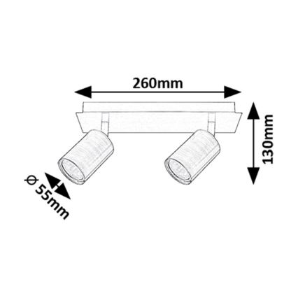 Rabalux - Spotlampe 2xGU10/15W/230V