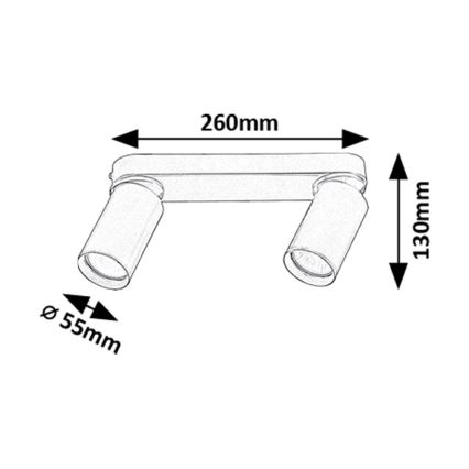 Rabalux - Spotlampe 2xGU10/5W/230V guldfarvet