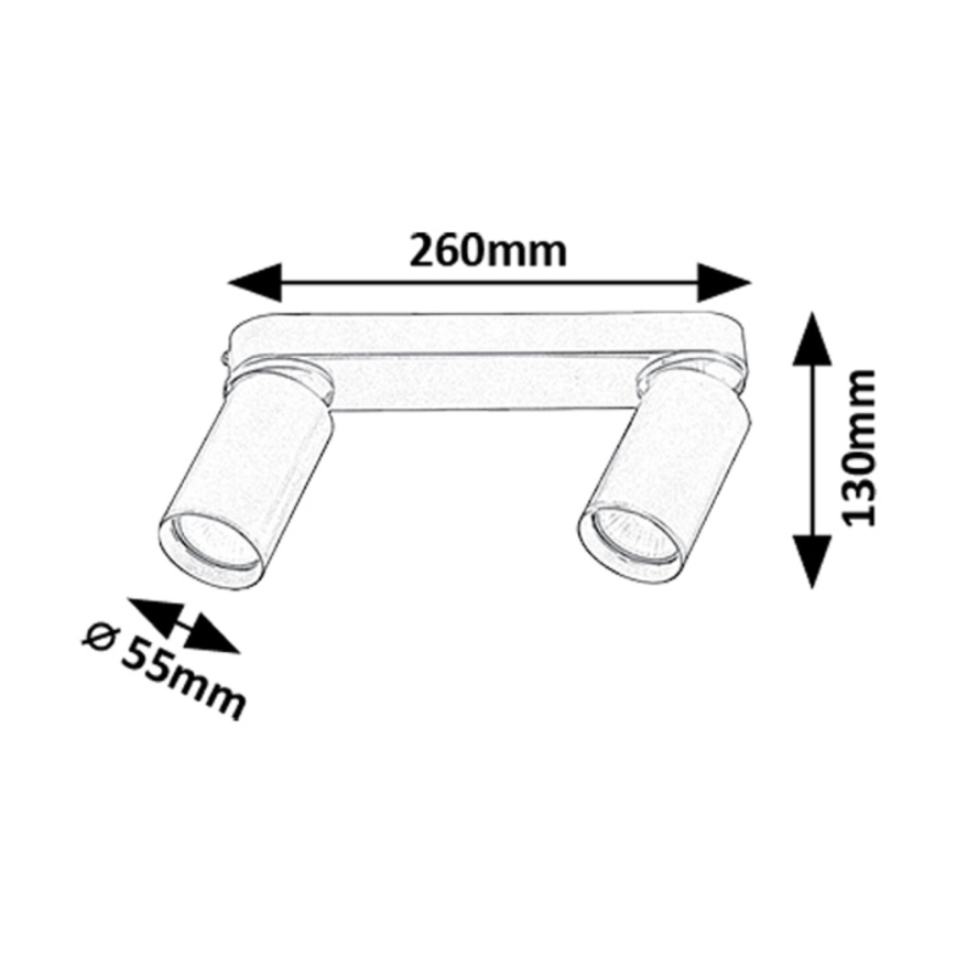 Rabalux - Spotlampe 2xGU10/5W/230V guldfarvet