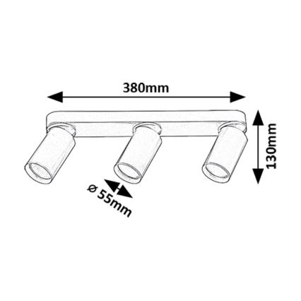 Rabalux - Spotlampe 3xGU10/5W/230V guldfarvet