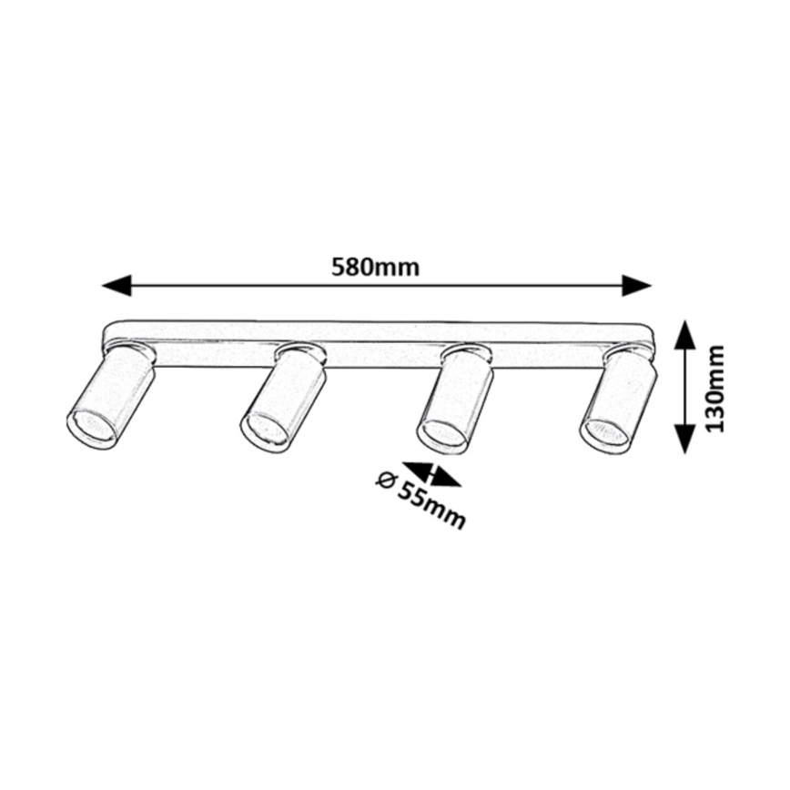 Rabalux - Spotlampe 4xGU10/5W/230V guldfarvet