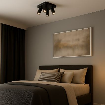 Rabalux - Loftspot 4xGU10/7W/230V sort