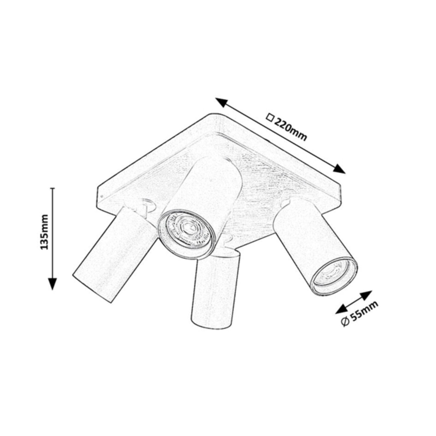 Rabalux - Loftspot 4xGU10/7W/230V sort
