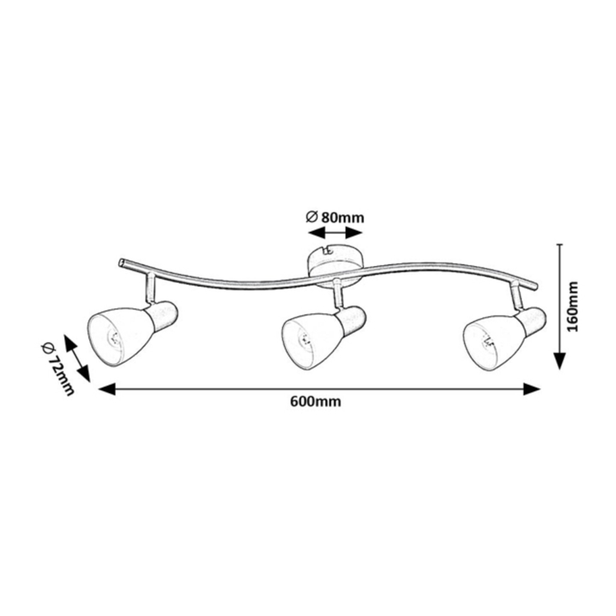 Rabalux - Spotarmatur 3xE14/40W/230V