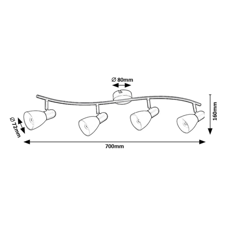 Rabalux - Spotlampe 4xE14/40W/230V