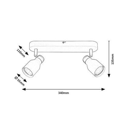 Rabalux - Spotlampe 2xGU10/15W/230V