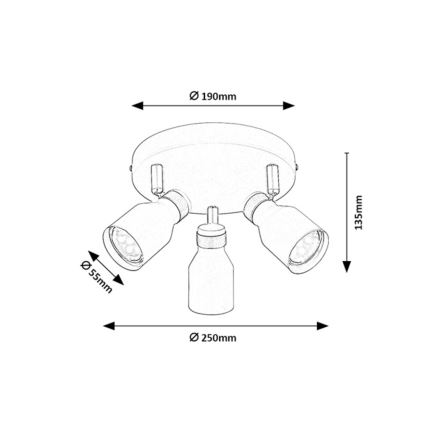 Rabalux - Spotlampe 3xGU10/15W/230V