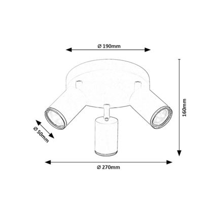 Rabalux - Spotlampe 3xGU10/15W/230V sort