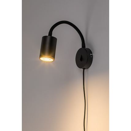 Rabalux - Væghængt spotlampe 1xGU10/15W/230V sort
