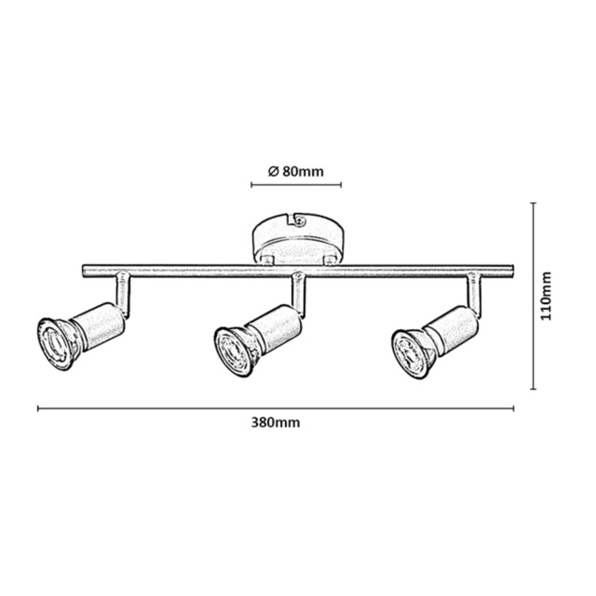 Rabalux - Spotlampe 3xGU10/25W/230V sort
