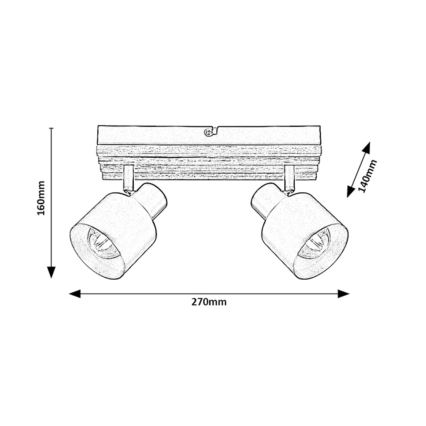 Rabalux - Spotlampe 2xE14/10W/230V