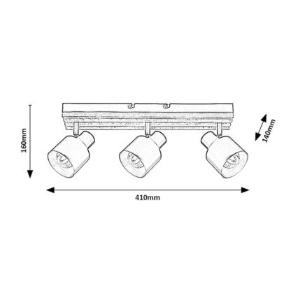 Rabalux - Spotlampe 3xE14/10W/230V