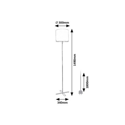 Rabalux - Gulvlampe 1xE27/40W/230V hvid/sort