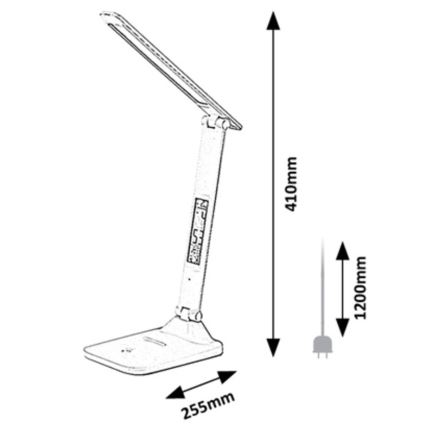 Rabalux - LED bordlampe med display dæmpbar LED/5W/5V 3000-6000K