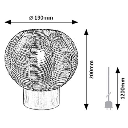 Rabalux - Bordlampe 1xE27/40W/230V