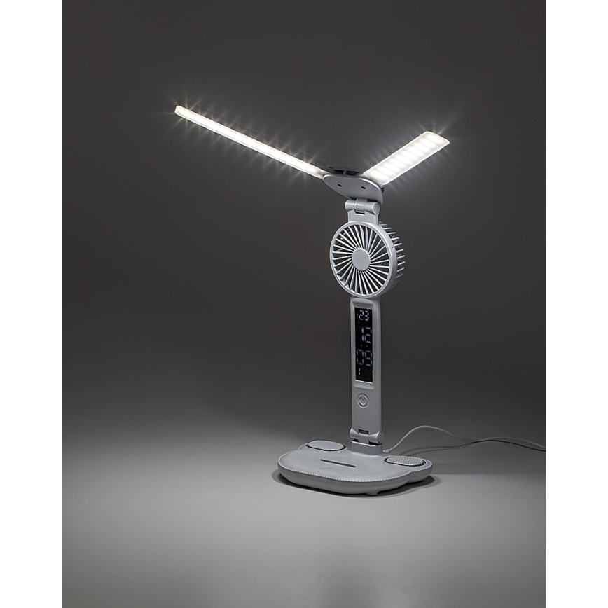 Rabalux - Dæmpbar LED-bordlampe med ventilator og display LED/7W/5V 3000/4000/6500K