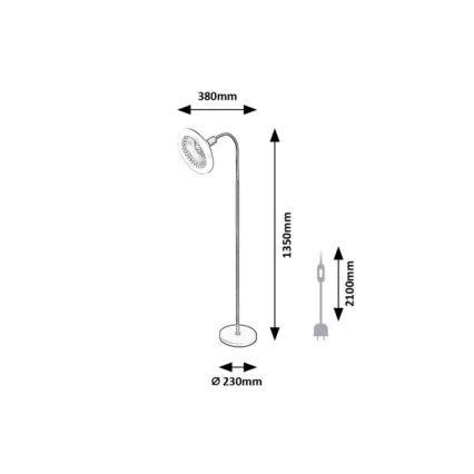 Rabalux - Dæmpbar LED-gulvlampe med ventilator 1xE27/16W/230V 3000-6500K