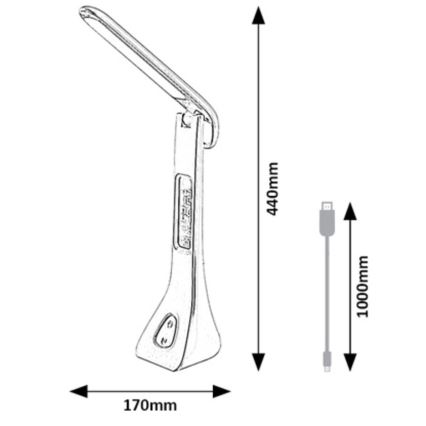 Rabalux - LED bordlampe med display dæmpbar LED/7W/5V 4000K sort