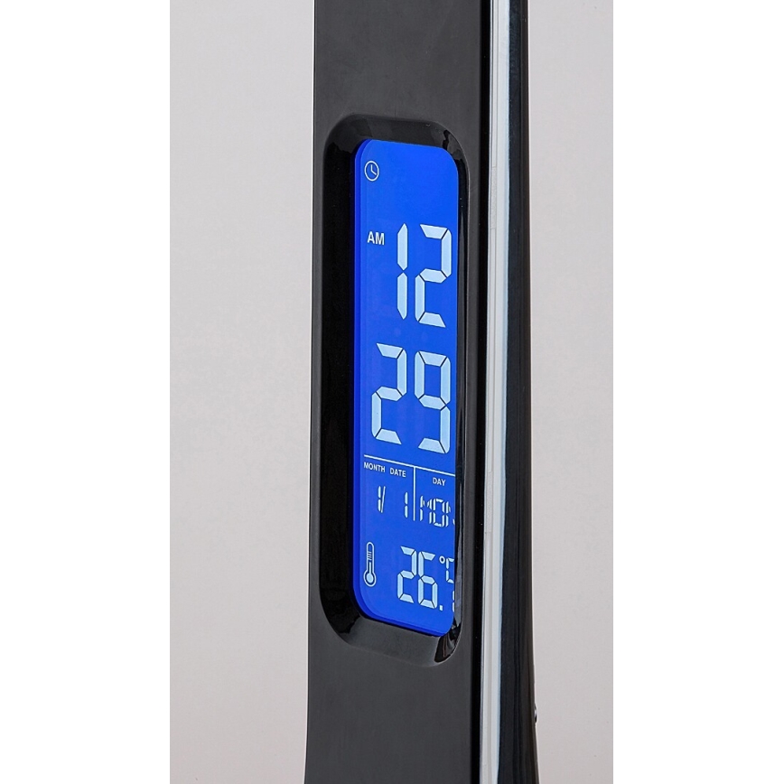 Rabalux - LED dæmpbar bordlampe med display LED/7W/5V 4000K sort