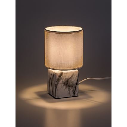 Rabalux - Bordlampe 1xE14/40W/230V hvid med marmormønster