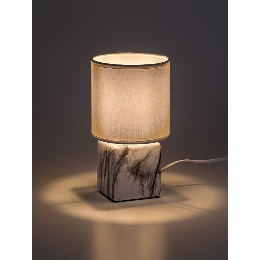 Rabalux - Bordlampe 1xE14/40W/230V hvid med marmormønster