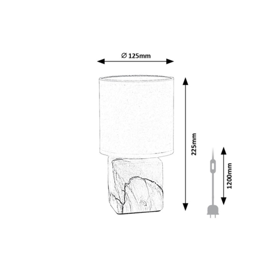 Rabalux - Bordlampe 1xE14/40W/230V hvid med marmormønster