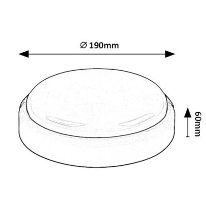 Rabalux - Udendørs LED loftlampe LED/15W/230V IP54 sort