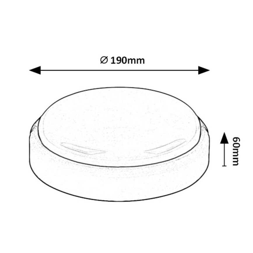 Rabalux - Udendørs LED loftlampe LED/15W/230V IP54 sort