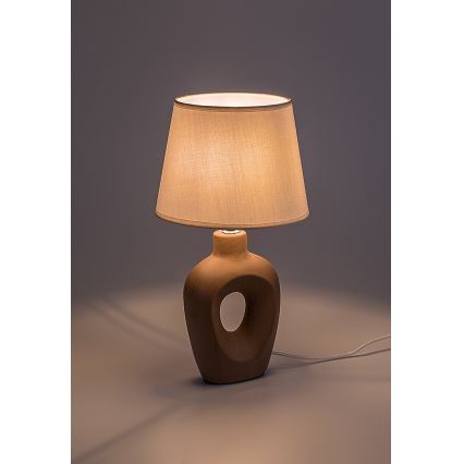 Rabalux - Bordlampe 1xE14/25W/230V brun/cremefarvet