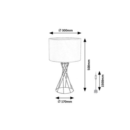 Rabalux - Bordlampe 1xE27/40W/230V guld/hvid